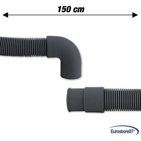 TUBO DI SCARICO ACQUA cm 150 PER LAVATRICE CON CURVA UNIVERSALE INNESTO 19 MM (1/4)