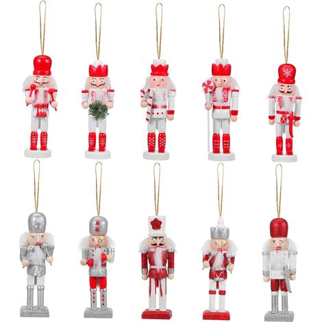 10 Pièces Casse-Noisette Bois Décoration de Noël Intérieure Statue de Noël Accessoire de Décoration de Maison (1/5)
