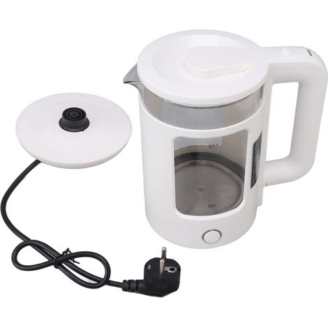 Bouilloire électrique sans fil 2000W, acier inoxydable 304, 2L, double paroi, chauffe-eau pour thé, arrêt automatique et protection contre l'ébullition à sec, fiche UE 220V, blanc (1/5)