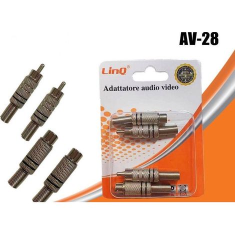 Linq - Set 4 Adattatori Audio Video Cavo Coassiale Connettori Bnc Rca Da Avvitare Av-28 - (1/2)
