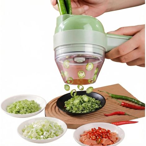 Coupe-légumes électrique multifonctionnel 4 en 1, hachoir à légumes, mini hachoir à ail, robot culinaire pour ail, coupe-aliments électrique sans fil (1/5)