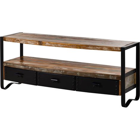 TV-Board Altholz 145x43x60 mehrfarbig lackiert INDUSTRIAL 05