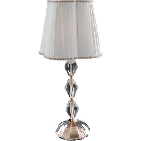 "Lampada da tavolo RIFLESSO in cristallo con dettagli dorati 65 cm."