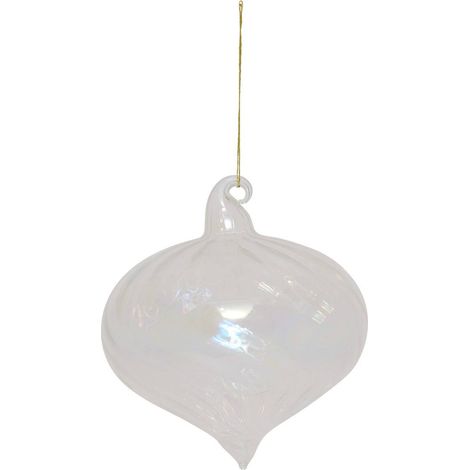 Kugel Tropfenform irisierend 8cm Glas - Feeric lights & christmas