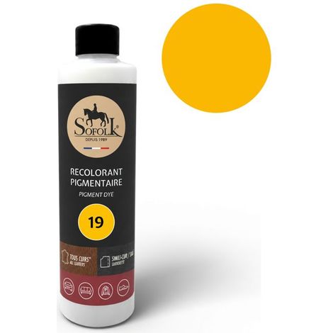 Peinture Cuir/Simili-Cuir (125ml, 19-JAUNE) - SOFOLK - Entretien pour Siège et Volant de Voiture, Canapé, Chaussure