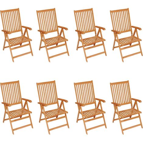 Maison Exclusive - Sillas plegables reclinables con cojines, 8 un (1/5)