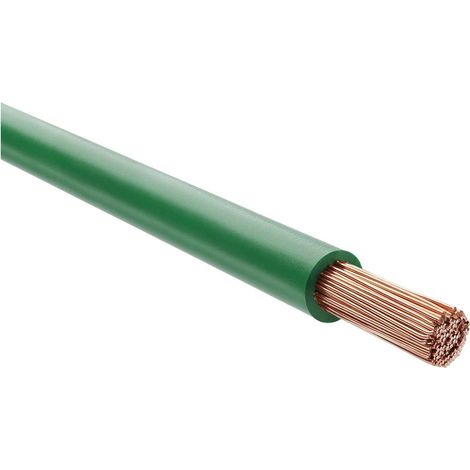 HELU KABEL (H)07V-K - (X07V-K) 1X4mm² GN (grün) Einzelader PVC grün AD 4,8mm Nennspannung Uo/U 450V/750V - 1 Meter