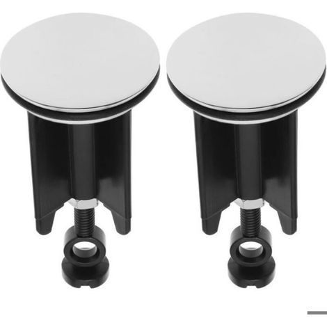 Lot de 2 bouchons lavabo escamotables 40mm chromés, antirouille et réglables, adaptés cuisine et salle de bain。 (1/4)