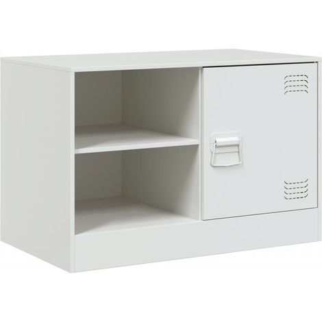 Mobile TV multimediale scaffale per televisione televisione buffet sala da pranzo soggiorno camera da letto 67 x 39 x 44 cm acciaio bianco 020026142