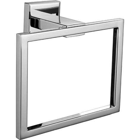 Anneau porte-serviettes simple, porte-serviettes de salle de bain en acier inoxydable, anneau porte-serviettes carré, support mural pour serviettes de douche et de cuisine (1/4)