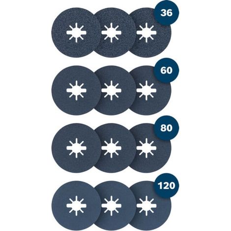 Bosch PRO Disque abrasif à fibres X-Lock, 125 mm, K366080120, 12 pcs
