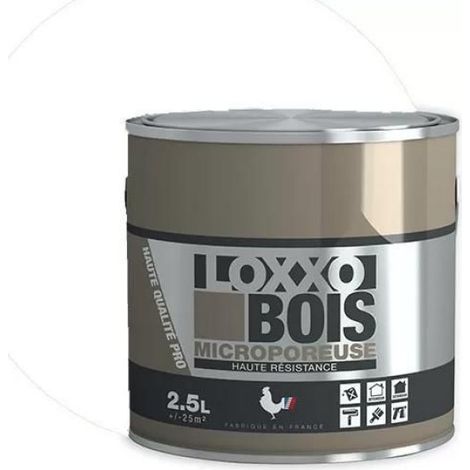 Peinture Bois Microporeuse - Glycéro Satinée - Blanc - Intérieur Et Extérieur - 2.5 L (1/2)