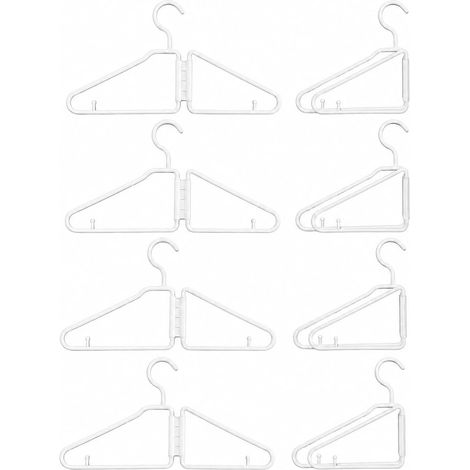 Lot de 8 cintres Pliables de Voyage, Gain de Place, Blancs (1/5)