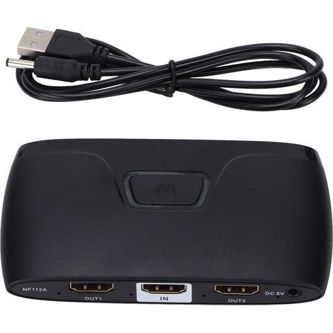 4K 60Hz HDMI-Splitter-Adapter mit 1 Eingang und 2 Ausgängen, HDMI 2.0-kompatibel für Dual-Screen-Betrieb