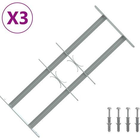 vidaXL Security Grille for Windows with 2 Crossbars 3 pcs 430-740 mm