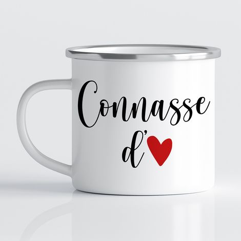 Tasse - Mug Émaillé - Connasse d'amour - MUG BORD ARGENT (300 ml) (1/3)