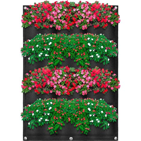 Pochette de Culture Murale en Feutre Multi-Poches pour Jardin et Balcon