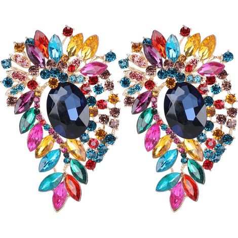 2Pcs Corsage Brooch Fashion Retro Exquisite Alloy Pins Applique Clothing AccessoriesColorful (1/5)