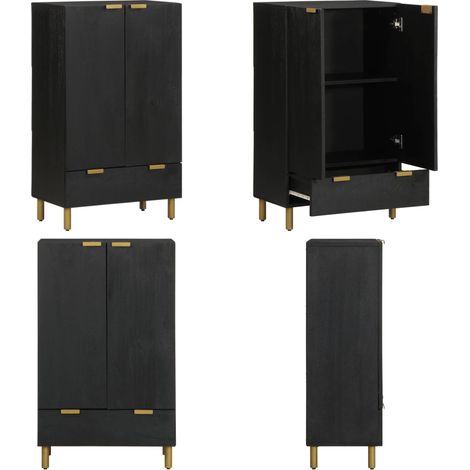 vidaXL Highboard Schwarz 60x33x100 cm Holzwerkstoff (1/5)