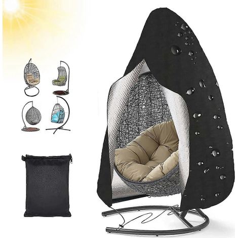 Housse de chaise suspendue, imperméable, coupe-vent et résistante aux UV, enduite de PVC, avec fermeture éclair, en tissu Oxford 210D, convient aux vérandas, jardins, pelouses et autres endroits. (1/5)