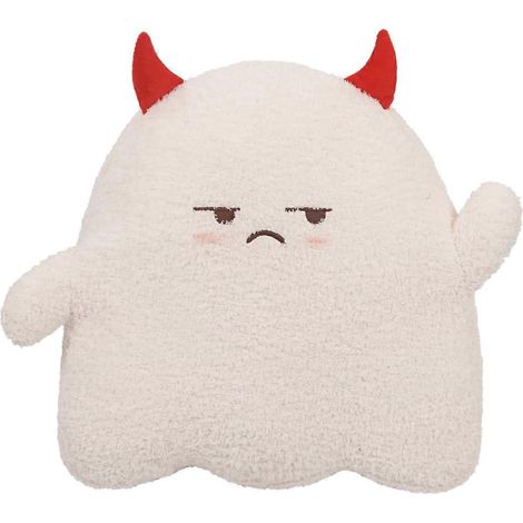 Niedliches Geisterkissen aus Plüsch, weicher weißer Teufelsgeist, Kawaii-Spielzeug, lustige Zimmerdekoration, Geschenk für Mädchen und Jungen, Geburtstag, Halloween, Weihnachten (1/5)