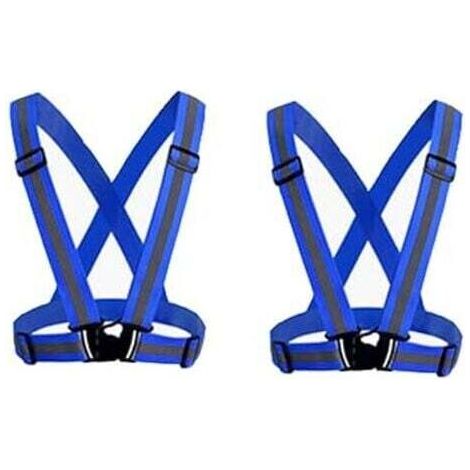 2er-Pack (Blau) Reflektierende Sicherheitsweste für Erwachsene/Kinder, verstellbare, hochsichtbare Arbeitsweste, hochsichtbare Sportbekleidung zum Joggen