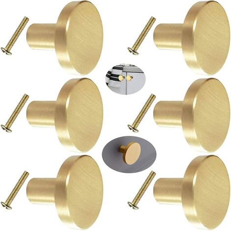 Stück Schubladenknöpfe, goldene Möbelknöpfe, runde Schrankknöpfe, goldene Messing-Schubladenknöpfe, Küchentürgriffe zur Dekoration – 20 x 25 mm