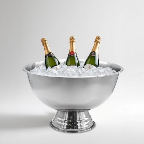 Edelstahl Champagnerschale poliert - 40 cm - Klassische Sekt- und Getränke-Kühlschale