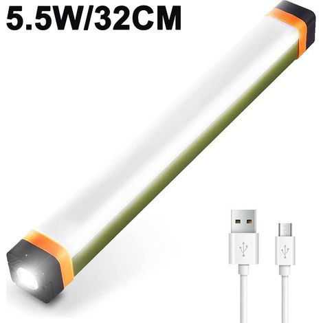 Lanterne Camping - Lampe Torche LED Rechargeable USB - Étanche IP68 - Base Magnétique - Pour Randonnée Pêche Tente Panne de Courant - 1 Pièce (1/5)