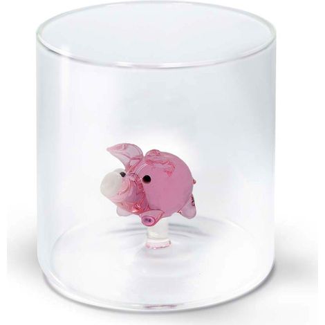 BICCHIERE IN VETRO BOROSILICATO 250ML MAIALE