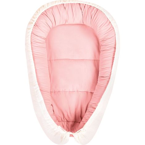 Couffin pour Bébé Moderne en Coton 55 x 90 cm Panier Réversible Rose et Beige Ereb