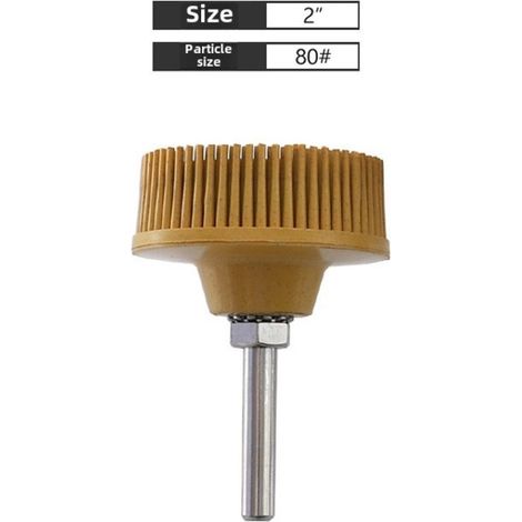 Disque de polissage pour perceuse électrique, brosse abrasive en caoutchouc émeri, brosse de polissage, disque à poils (2 pouces jaune 80) (1/5)