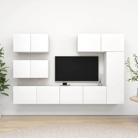 Ensemble de meuble TV 6 pcs pour Salon - Armoire TV Blanc Aggloméré BV869065 - BonneVie (1/5)
