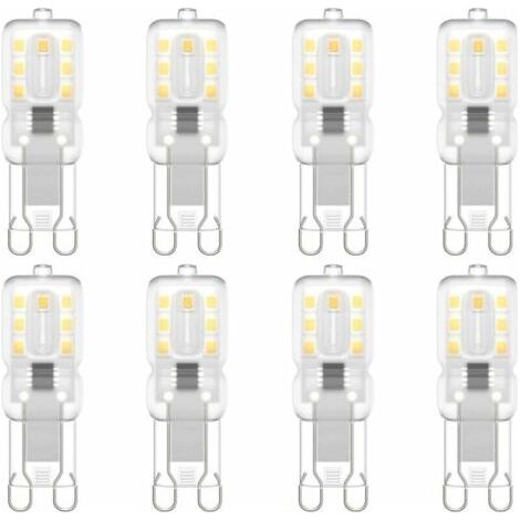 Pair - Ampoule LED G9, G9 LED 220V Blanc Naturel 3000K 3W Equivalent à Halogène 30W Halogène Lumière 8-Pack (1/4)