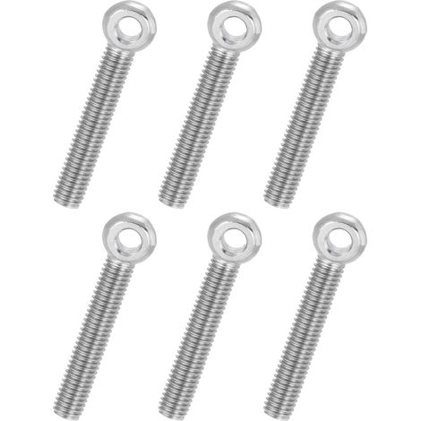 6 Pcs Boulon à Œil M8x50mm Boulon à Œillet de Levage pour Balancement d'Épaule, Vis Filetage Complet en Acier Inoxydable 304, Filetage Métrique Trou Coulissant, Couleur Argentée (1/5)
