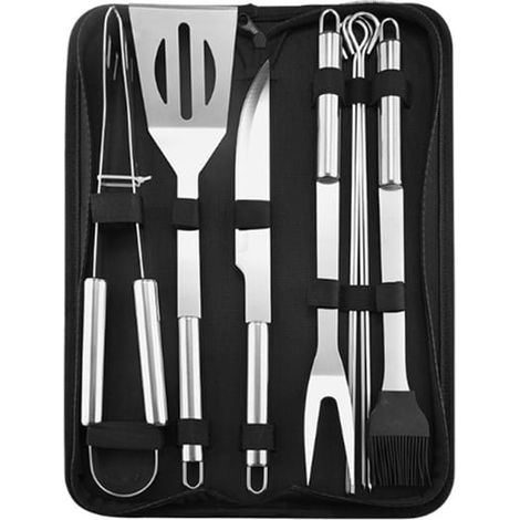 Tragbares Grillbesteck-Set mit Tragetasche – bereit für unvergessliches Grillen – 9er-Set