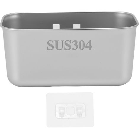 Passoire suspendue multifonctionnelle en acier inoxydable pour évier, panier de collecte des aliments pour filtrer et laver les légumes et les fruits, couleur argent. (1/5)