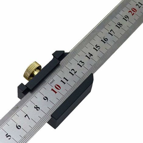 Reglet Metallique 30cm,Règle en Acier Inoxydable,Bloc de Positionnement Règle Parallèle,45 Degrés et 90 Degrés Dessin au Trait Outils de Menuiserie (1/5)