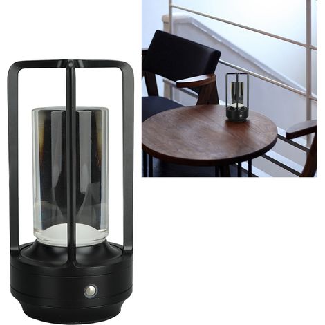 Tragbare kabellose LED-Schreibtischlampe mit Touch-Funktion, 3 Farbtemperaturen, stufenloser Helligkeitsregelung, wiederaufladbar, als Nachttischlampe, Möbellampe oder Esstischlampe geeignet, schwarz. (1/5)
