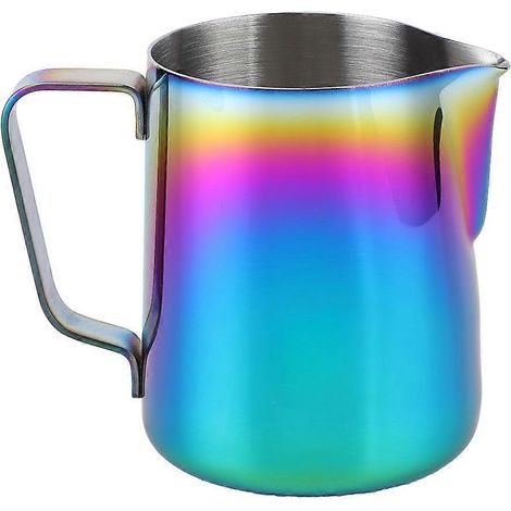Mousseur à lait en acier inoxydable 350ml, pichet à café pour latte art, verseuse barista avec bec verseur (1/5)