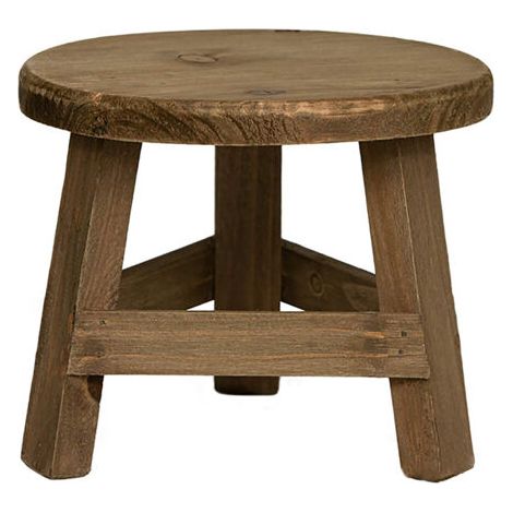 QORVA- Banc rond de cour, tabouret haut, support de fleur d'orchidée succulente de balcon, support de pot de fleur de rangement, rond