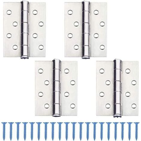 4 Bisagras de Acero Inoxidable, Bisagras Plegables para Reparación de Muebles, 55x88mm (1/4)