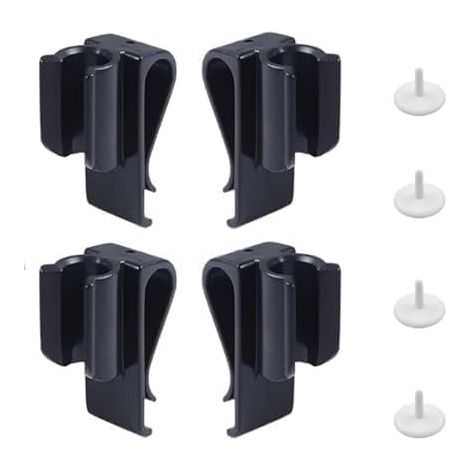 Juego de 4 organizadores de palos de golf, clip de plástico para putter y soporte de abrazadera para bolsas de golf, fijación segura para un fácil acceso (negro). (1/5)