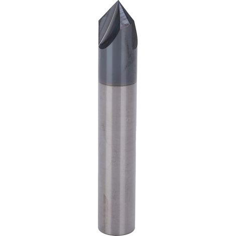 Dreischneidiger 90°-Fasenfräser aus Hartmetall, CNC-Fräswerkzeug zum Polieren und Gravieren, D8 x 90° x 60L (1/5)