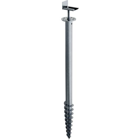 Vis de Fondation SPIRAL - Pour Terrasse Bois - Hauteur : 120 cm - Equerre en L fournis - Fixation Sans Beton - Facile & Rapide à Monter (1/5)