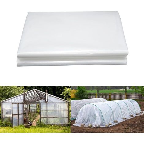 Bâche de Protection, Film de Serre Transparent, Feuille en Plastique Transparent pour Serre, Résistant aux UV Film de Serre, Couverture Transparente, pour Jardinage, Agriculture (4x6m) (1/5)