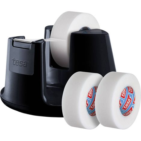 tesa Dispenser per nastro adesivo tesafilm® invisible Nero Larghezza rotolo (max.): 19 mm Lunghezza rotolo (max.) 33 m (1/2)