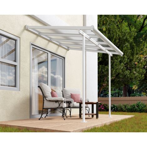 Palram – Pergola Canopia Sierra 2,2x2,3m blanche – Structure en aluminium résistante à la rouille – Panneaux en polycarbonate 6mm – Gouttières intégrées