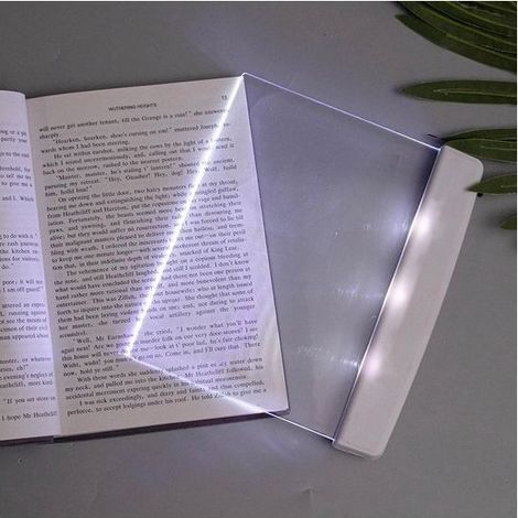 Flache Leselampe für die Nacht im Bett, transparente LED-Seitenbeleuchtung, Lesezeichenbeleuchtung, kabellose Leselampe (weiß) (1/5)