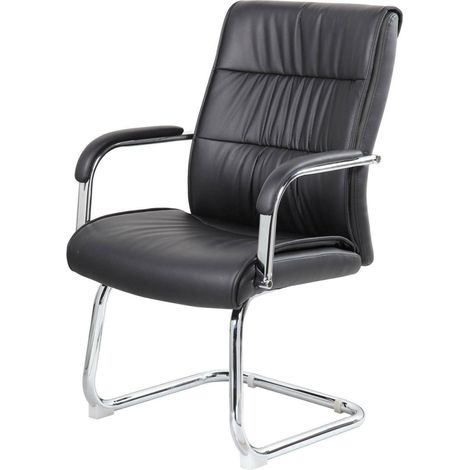 Dmora - Chaise de bureau Dmolina, Chaises de salle d'attente avec accoudoirs pour le bureau, Chaise d'attente ergonomique, 66x59h98 cm, Noir
